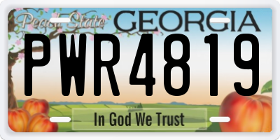 GA license plate PWR4819
