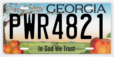 GA license plate PWR4821