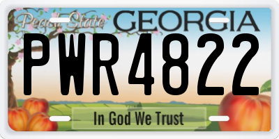 GA license plate PWR4822