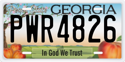 GA license plate PWR4826