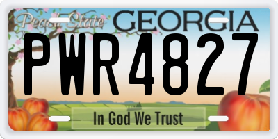 GA license plate PWR4827