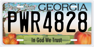 GA license plate PWR4828
