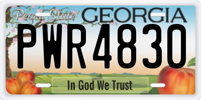GA license plate PWR4830