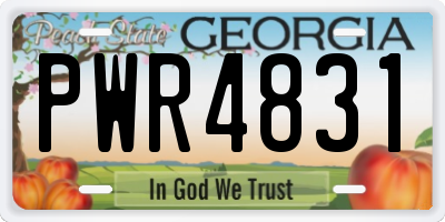 GA license plate PWR4831