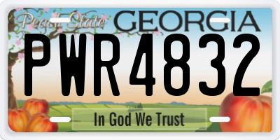 GA license plate PWR4832