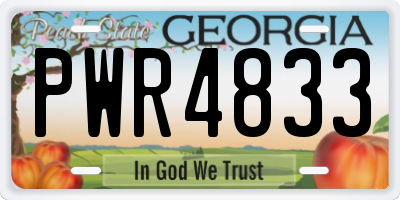 GA license plate PWR4833
