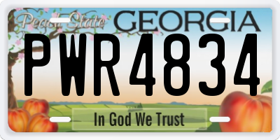 GA license plate PWR4834