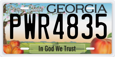 GA license plate PWR4835