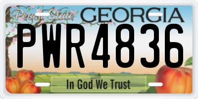 GA license plate PWR4836