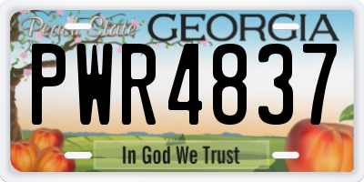 GA license plate PWR4837