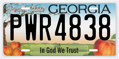 GA license plate PWR4838