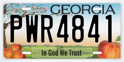 GA license plate PWR4841