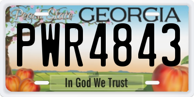 GA license plate PWR4843