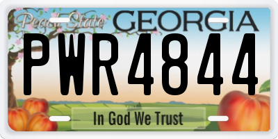 GA license plate PWR4844
