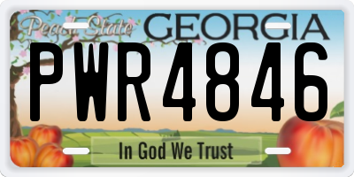 GA license plate PWR4846