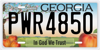 GA license plate PWR4850
