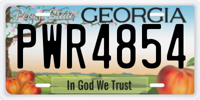 GA license plate PWR4854
