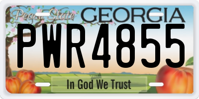 GA license plate PWR4855