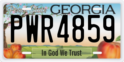GA license plate PWR4859