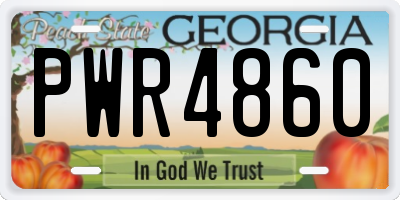 GA license plate PWR4860