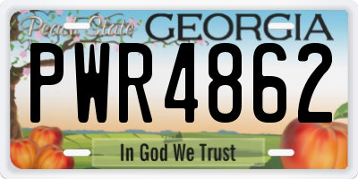 GA license plate PWR4862