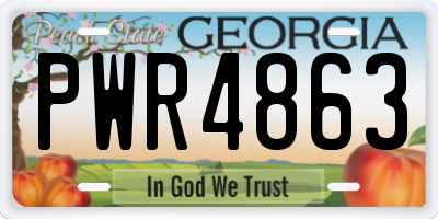 GA license plate PWR4863