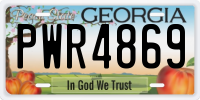 GA license plate PWR4869