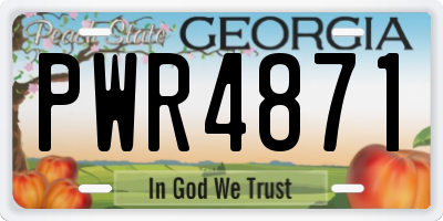 GA license plate PWR4871