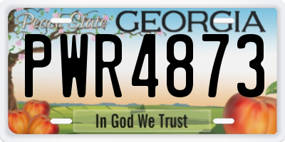 GA license plate PWR4873