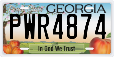 GA license plate PWR4874