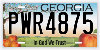 GA license plate PWR4875