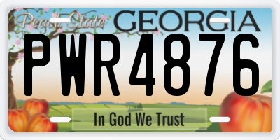 GA license plate PWR4876