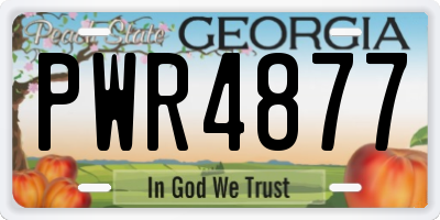 GA license plate PWR4877