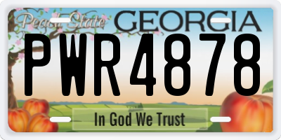 GA license plate PWR4878