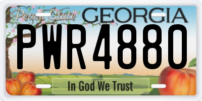 GA license plate PWR4880