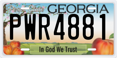 GA license plate PWR4881
