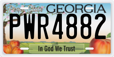 GA license plate PWR4882