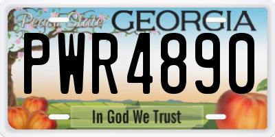 GA license plate PWR4890
