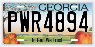 GA license plate PWR4894