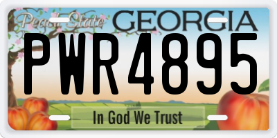 GA license plate PWR4895