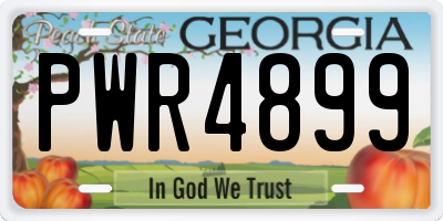 GA license plate PWR4899