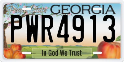 GA license plate PWR4913
