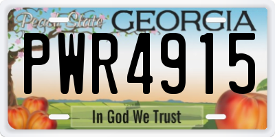 GA license plate PWR4915