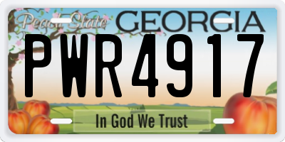GA license plate PWR4917