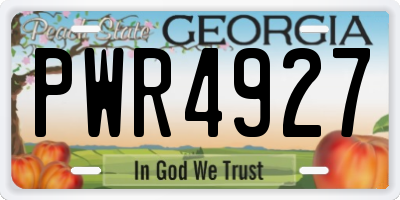GA license plate PWR4927