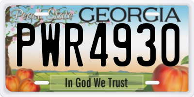 GA license plate PWR4930