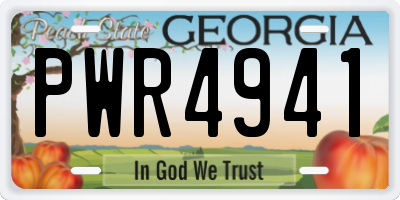 GA license plate PWR4941