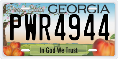 GA license plate PWR4944