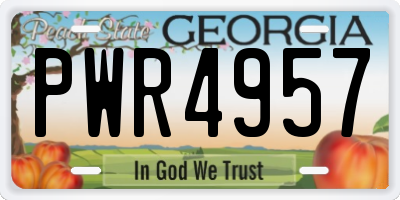 GA license plate PWR4957
