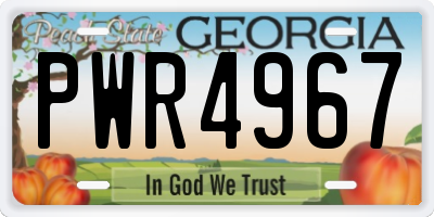 GA license plate PWR4967